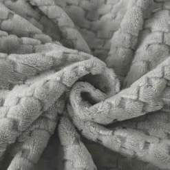 Koc 200x220 cm mikrofibra Cotton World miękki ciepły pled narzuta na łóżko srebrno-szary KHT-57