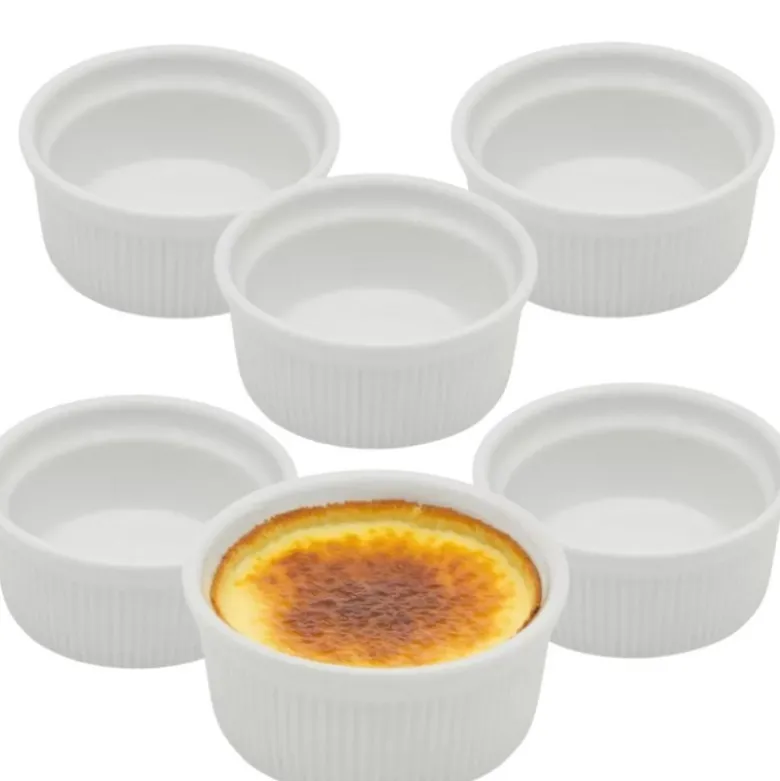 Kokilki do zapiekania 150 ml ramekin zestaw 6 sztuk salaterki miseczki pojemniki porcelanowe Brulee Tragar