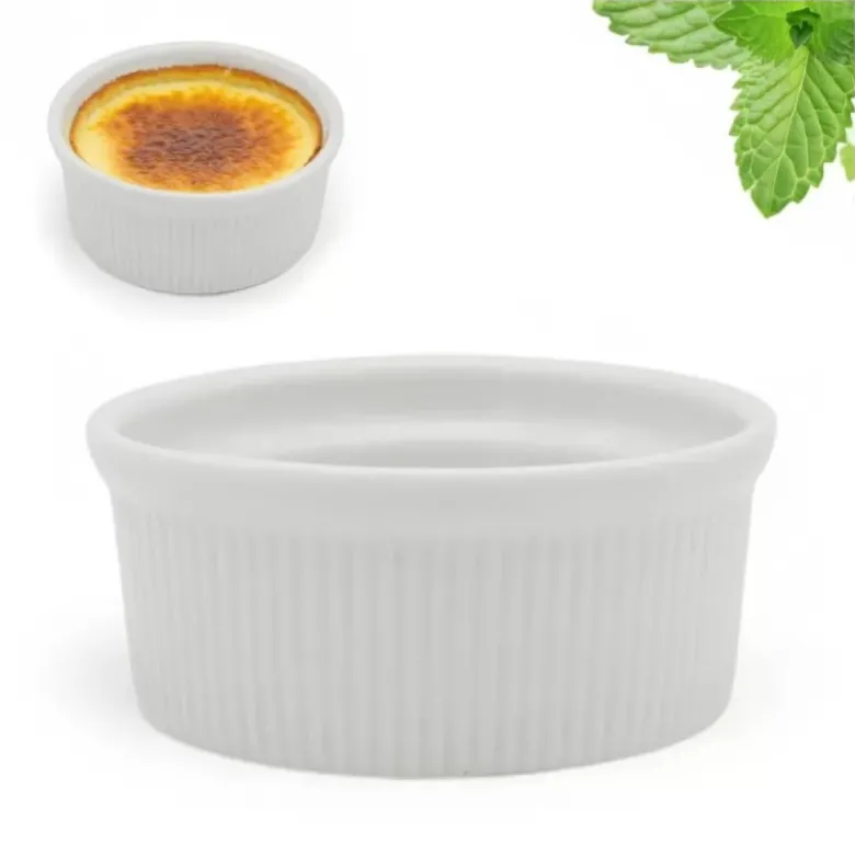 Kokilki do zapiekania 150 ml ramekin zestaw 8 sztuk salaterki miseczki pojemniki porcelanowe Brulee Tragar
