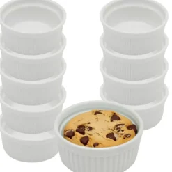 Kokilki do zapiekania 250 ml ramekin zestaw 10 sztuk salaterki miseczki pojemniki porcelanowe Brulee Tragar