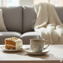 Komplet 6 filiżanek ze spodkami porcelanowych Florina Lehti 250 ml do kawy herbaty zestaw beżowe