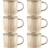 Komplet 6 kubków porcelanowych GierekHoff Evie 330 ml do kawy herbaty zestaw kremowe retro