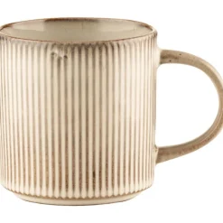 Komplet 6 kubków porcelanowych GierekHoff Evie 330 ml do kawy herbaty zestaw kremowe retro