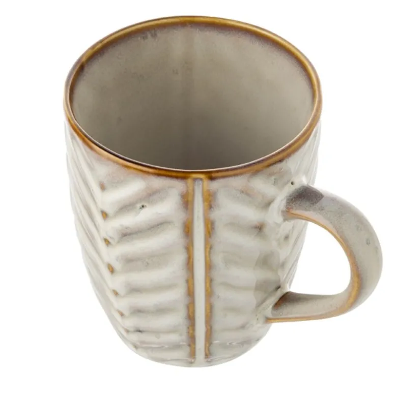 Komplet 6 kubków porcelanowych Florina Lehti 350 ml do kawy herbaty zestaw beżowe