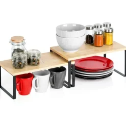 Komplet 2 półek kuchennych 33,5x19,5x16 cm / 33,5x18,5x13,5 cm organizer stojak Orion