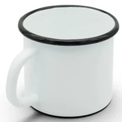 Kubek emaliowany 1200 ml do kawy herbaty biały stal Folk Tragar