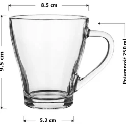 Kubek przezroczysty szklanka Galicja Lili 250 ml zestaw 6 szklanek