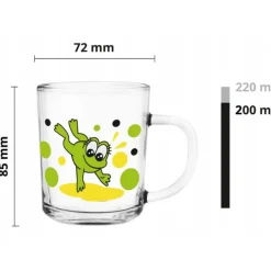 Kubek szklany dla dziecka 220 ml małe szklaneczki Szymek zestaw 3 sztuk Żabki Glasmark