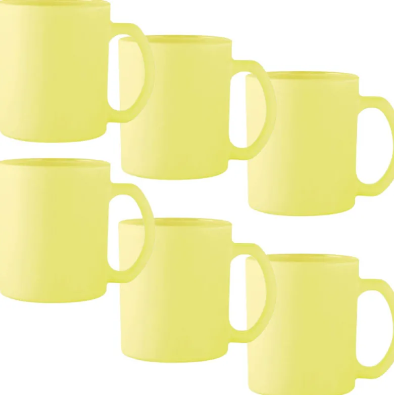 Kubki ceramiczne Glasmark Sonia 300 ml żółty matowy zestaw 6 kubków