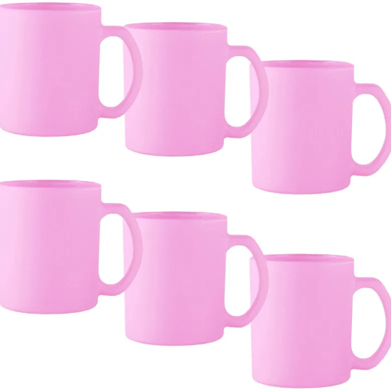 Kubki ceramiczne Glasmark Sonia 300 ml różowy matowy zestaw 6 kubków