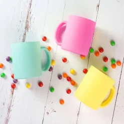 Kubki ceramiczne Glasmark Sonia 300 ml różowy matowy zestaw 6 kubków