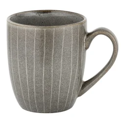 Kubki porcelanowe Florina Stripes Gray 380 ml do kawy herbaty zestaw szare