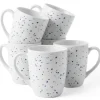 Kubki porcelanowe 430 ml komplet 6 kubków Hello Blue niebieskie nakrapiane