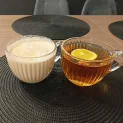 Kubki ryflowane 460 ml Altom Venus duże filiżanki do kawy i herbaty szklane zestaw 6 sztuk