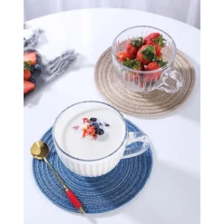 Kubki ryflowane 460 ml Altom Venus duże filiżanki do kawy i herbaty szklane zestaw 6 sztuk