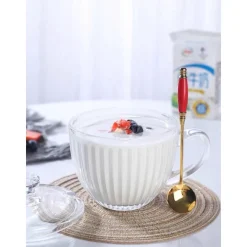 Kubki ryflowane 460 ml Altom Venus duże filiżanki do kawy i herbaty szklane zestaw 6 sztuk