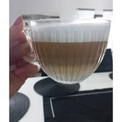 Kubki ryflowane 460 ml Altom Venus duże filiżanki do kawy i herbaty szklane zestaw 6 sztuk