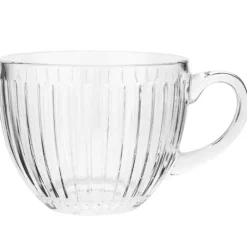 Kubki ryflowane 460 ml Altom Venus duże filiżanki do kawy i herbaty szklane zestaw 6 sztuk