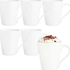 Kubki szklane 250 ml GierekHoff Prometeos szklanki do kawy herbaty białe GH 1205