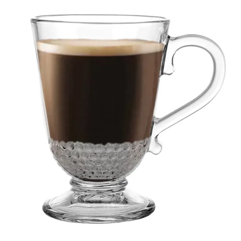 Kubki szklane 320 ml szklanki na stopce zestaw 6 szklanek Florina Verona