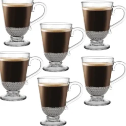 Kubki szklane 320 ml szklanki na stopce zestaw 6 szklanek Florina Verona