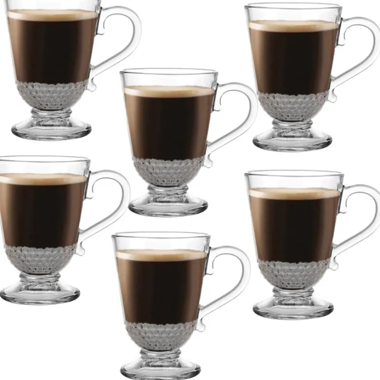 Kubki szklane 320 ml szklanki na stopce zestaw 6 szklanek Florina Verona
