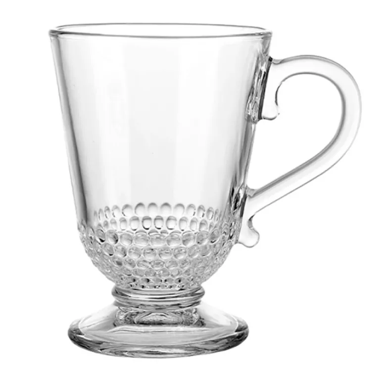 Kubki szklane 320 ml szklanki na stopce zestaw 6 szklanek Altom Siena Perełki