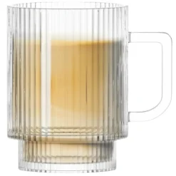 Kubki z uchem do kawy i herbaty 300 ml szklanki ryflowane zestaw 6 szt Altom Design Selena