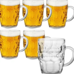 Kufle do piwa Florina Beer 550 ml z uchem szklany zestaw 6 sztuk