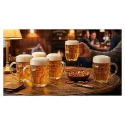 Kufle do piwa 540 ml GierekHoff Beer z uchem szklany zestaw kufli 6 sztuk