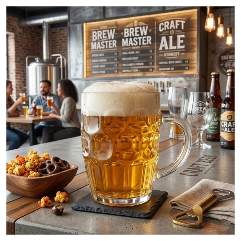 Kufle do piwa 540 ml GierekHoff Beer z uchem szklany zestaw kufli 6 sztuk