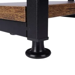 Kwietnik metalowy 80 cm czarny 6-poziomowy stojak na kwiaty i dekoracje Vilde drewno metal