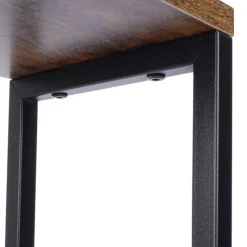 Kwietnik metalowy 80 cm czarny 6-poziomowy stojak na kwiaty i dekoracje Vilde drewno metal