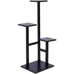 Kwietnik metalowy 84 cm czarny 4-poziomowy stojak na kwiaty i dekoracje Vilde