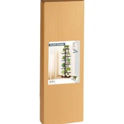 Kwietnik metalowy 142 cm czarny 8-poziomowy stojak na kwiaty i dekoracje Vilde