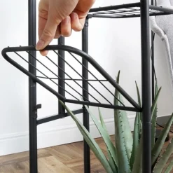 Kwietnik metalowy 142 cm czarny 8-poziomowy stojak na kwiaty i dekoracje Vilde
