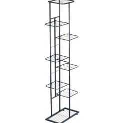Kwietnik metalowy 142 cm czarny 8-poziomowy stojak na kwiaty i dekoracje Vilde