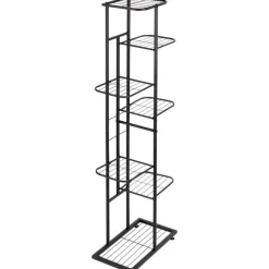 Kwietnik metalowy 126 cm czarny 7-poziomowy stojak na kwiaty i dekoracje Vilde