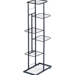 Kwietnik metalowy 106 cm czarny 6-poziomowy stojak na kwiaty i dekoracje Vilde