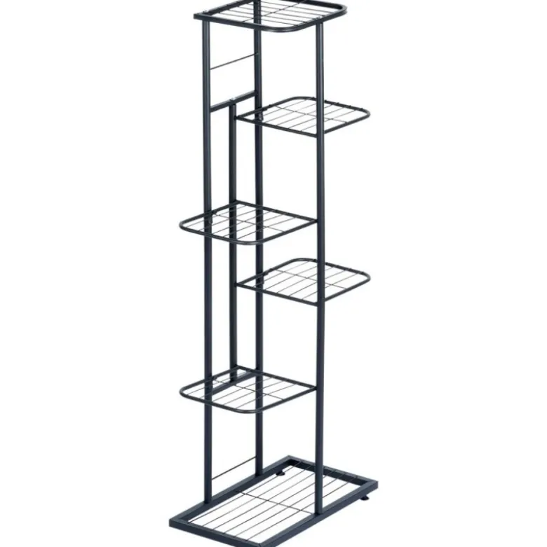 Kwietnik metalowy 106 cm czarny 6-poziomowy stojak na kwiaty i dekoracje Vilde