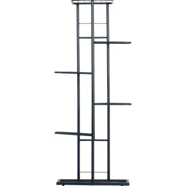 Kwietnik metalowy 106 cm czarny 6-poziomowy stojak na kwiaty i dekoracje Vilde