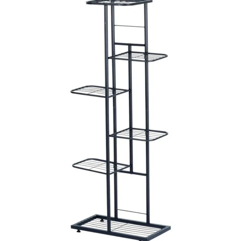 Kwietnik metalowy 106 cm czarny 6-poziomowy stojak na kwiaty i dekoracje Vilde