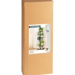 Kwietnik metalowy 106 cm czarny 6-poziomowy stojak na kwiaty i dekoracje Vilde