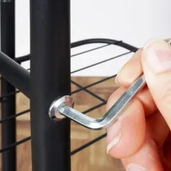 Kwietnik metalowy 80 cm czarny 4-poziomowy stojak na kwiaty i dekoracje Vilde