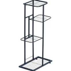 Kwietnik metalowy 80 cm czarny 4-poziomowy stojak na kwiaty i dekoracje Vilde