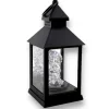 Lampion dekoracyjny z aniołkiem 10x10x26 cm latarenka mała czarna znicz Cortina