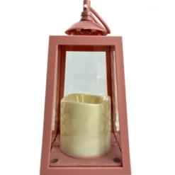 Lampion dekoracyjny z przeszklonymi ściankami 10x10x19 cm latarenka ażurowa mała znicz Rose Tan Cortina
