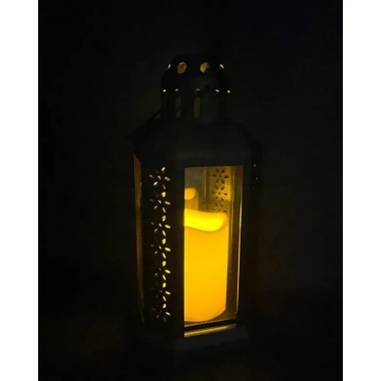 Lampion dekoracyjny z przeszklonymi ściankami 14x14x29 cm latarenka XL duża znicz Cortina