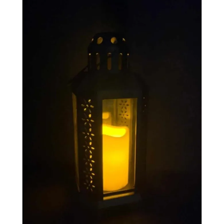 Lampion dekoracyjny z przeszklonymi ściankami 14x14x29 cm latarenka XL duża znicz Cortina