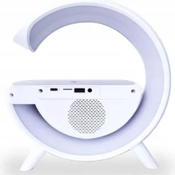 Lampka LED zegar z radiem Blutooth budzikiem i ładowarką QI 2520